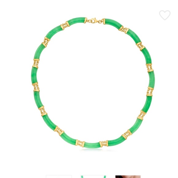 Ross-Simons Jewelry - Ross Simons Curved Jade Necklace in 18kt Gold Over Sterling NWT